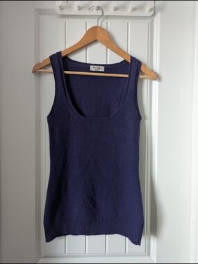 Maika Purple Cashmere Scoop neck Tank Top Small